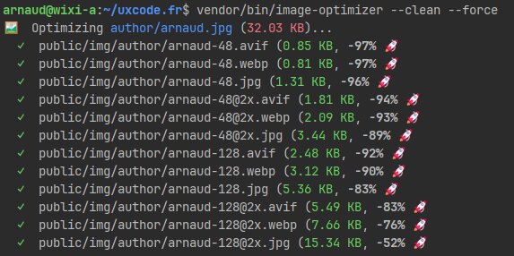 image-optimizer qui génère plusieurs formats et tailles d'images
